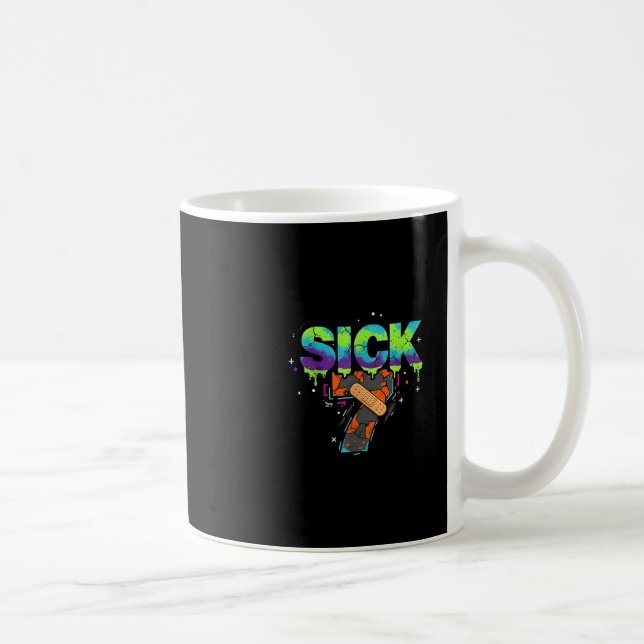 Mug Sept malade mème graffiti goutte amusant jeu de mo (Droite)