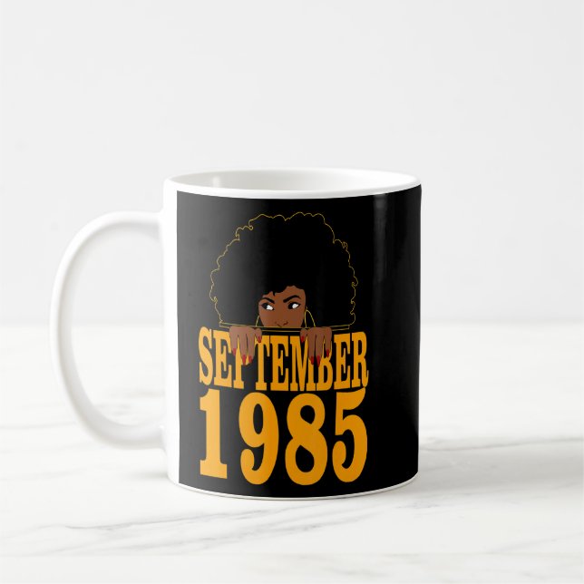 Mug Septembre 1985 37e anniversaire 37 ans Black Wo (Gauche)
