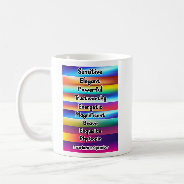 Mug Septembre mois anniversaire citations 9. (Gauche)