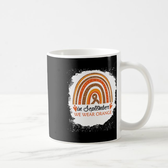 Mug Septembre Nous Portons Orange Bleached Rainbow Leu (Droite)