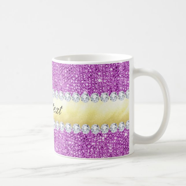 Mug Séquences violettes Huile d'or et diamants (Droite)
