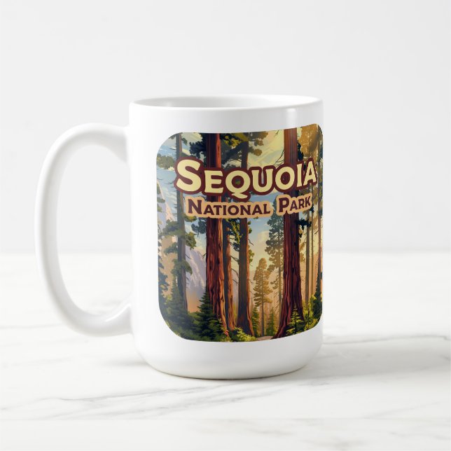 Mug Sequoia National Park California Tree Retro (Gauche)