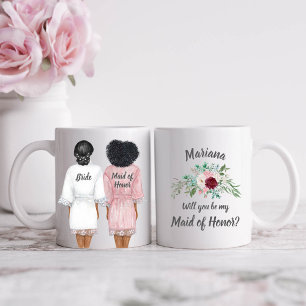 Mug Seras-tu ma demoiselle d'honneur ? Filles en peign