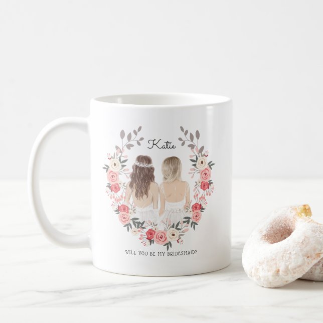 Mug Seras-tu ma demoiselle d'honneur Proposition (Avec donut)