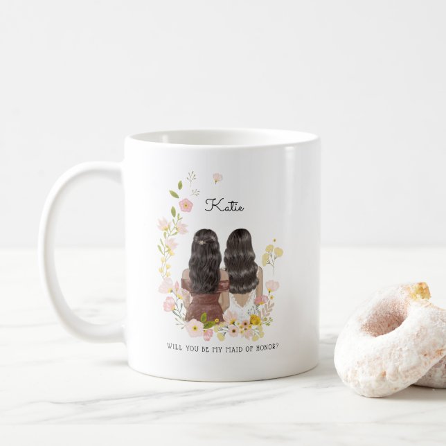 Mug Seras-tu ma demoiselle d'honneur Proposition C (Avec donut)