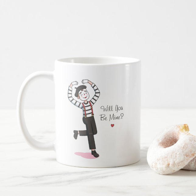 Mug Seras-tu mime, jeu de mots d'amour drôle (Avec donut)