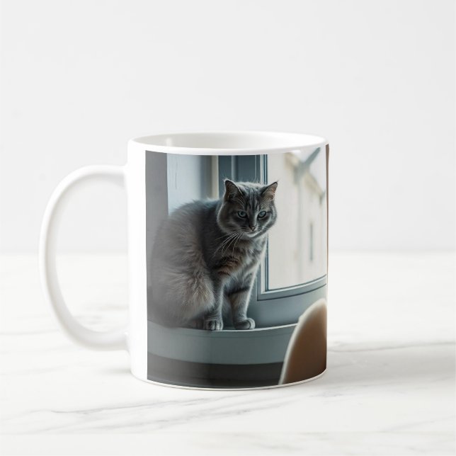 Mug Serene Cats by the Window and Canch (Gauche)