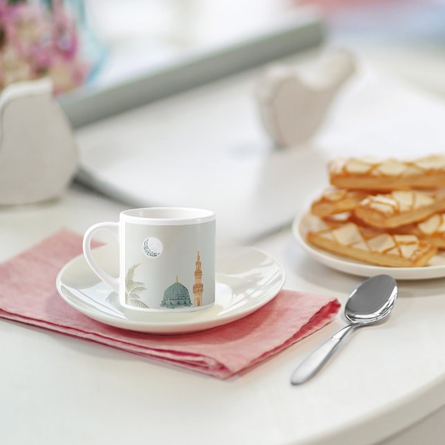 Mug Serene Masjid An-Nabawi Espresso | Art Islamiq (Créateur téléchargé)