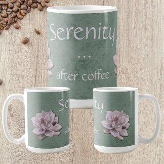 Mug Sérénité après café Echeveria Cottagecore