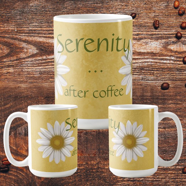 Mug Sérénité après café Jaune Daisy (Créateur téléchargé)