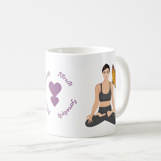 Mug Sérénité Attire Serendipity Yoga Butterfly Love (Devant droit)