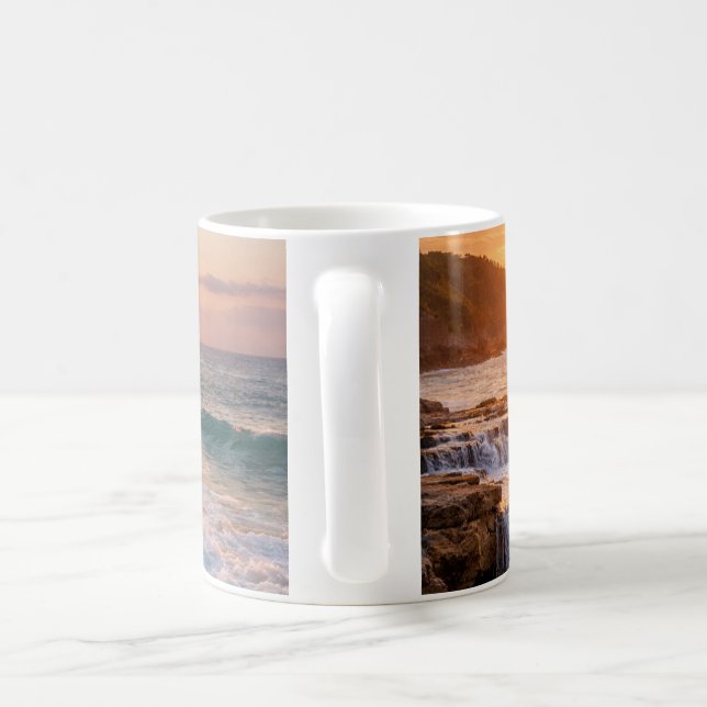 Mug Sérénité dorée : Lever de soleil sur les rivages e (Poignée)