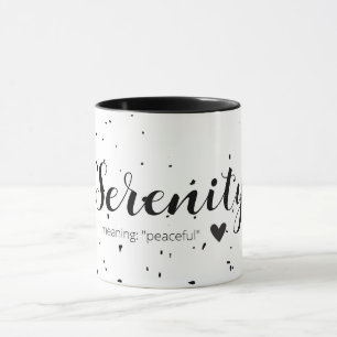 Mug Sérénité Nom Signifiant Minimal moderne Noir Blanc
