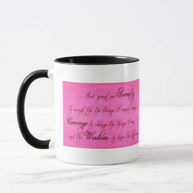 Mug Sérénité Prière Ringer Mug, Magenta Rose (Gauche)