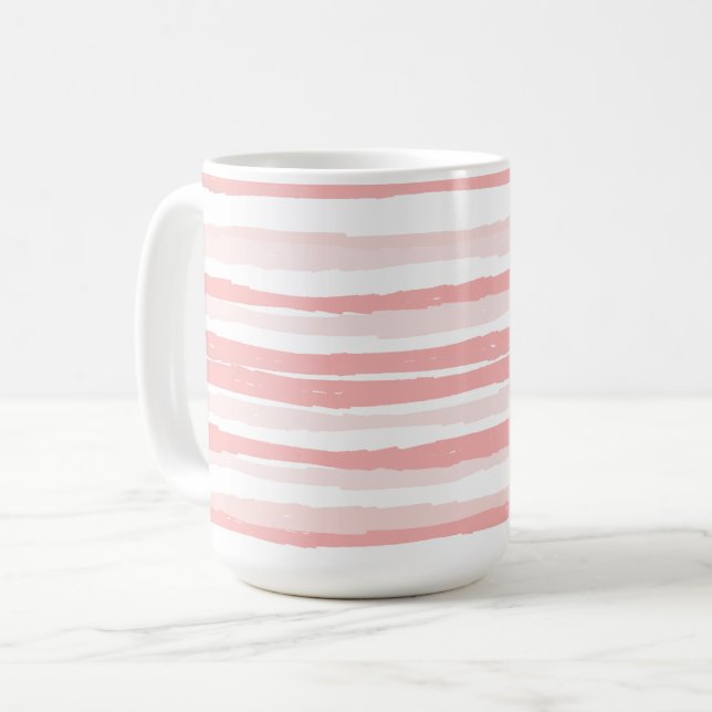 Mug Serenity Boho Blush Pink Organic Strips (Devant gauche)