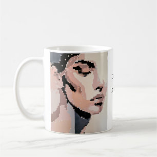 Mug Serenity Moderne Neutre Pixel Art Portrait