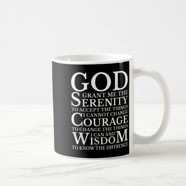 Mug Serenity Prayer Na Aa Sober Recovery  (Droite)