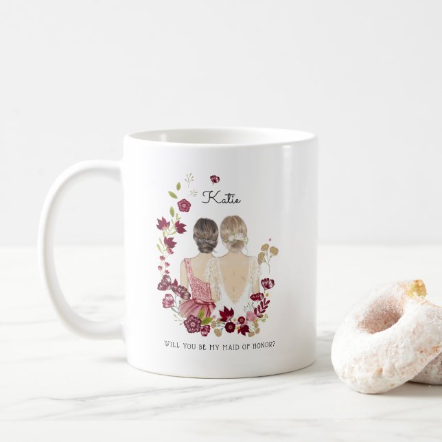 Mug Serez-vous ma demoiselle d'honneur Proposition (Avec donut)