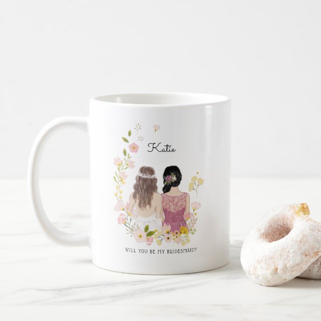 Mug Serez-vous ma demoiselle d'honneur Proposition  (Avec donut)