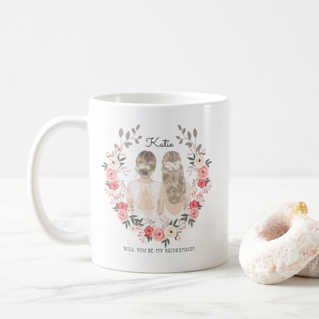 Mug Serez-vous ma demoiselle d'honneur Proposition C (Avec donut)