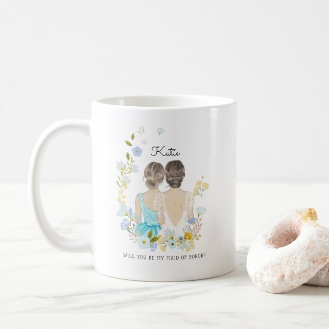 Mug Serez-vous ma demoiselle d'honneur Proposition C (Avec donut)