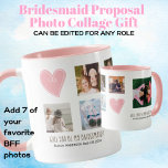 Mug Serez-Vous Ma Femme D'Accueil PHOTO COLLAGE BFF Do<br><div class="desc">Beau cadeau de conservation pour une femme de chambre d'honneur (Maid of Honor) avec des modèles photo (vos photos s'adapteront automatiquement à l'espace indiqué) et des champs de texte.</div>