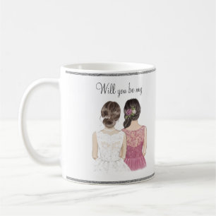 Mug Serez-vous ma femme d'honneur de l'aquarelle