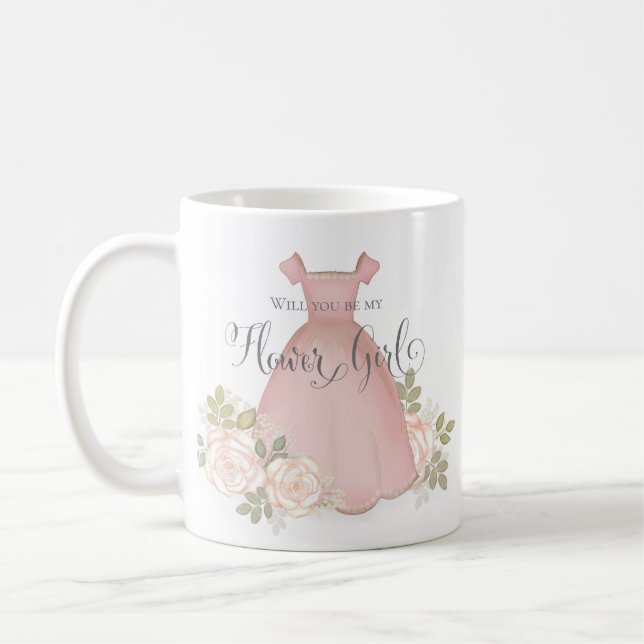 Mug Serez-vous ma Flower Girl Blush Watercolor (Gauche)