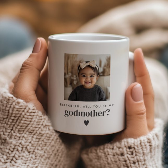 Mug Serez-Vous Ma Proposition De Photo Godmère (Zazzle Will You Be My Godmother Photo Proposal Coffee Mug (Front))