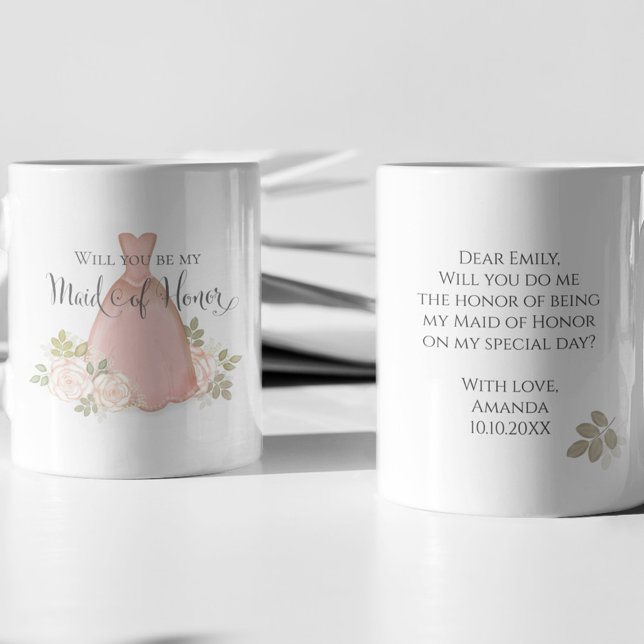 Mug Serez-vous ma servante d'honneur rose pâle (Créateur téléchargé)