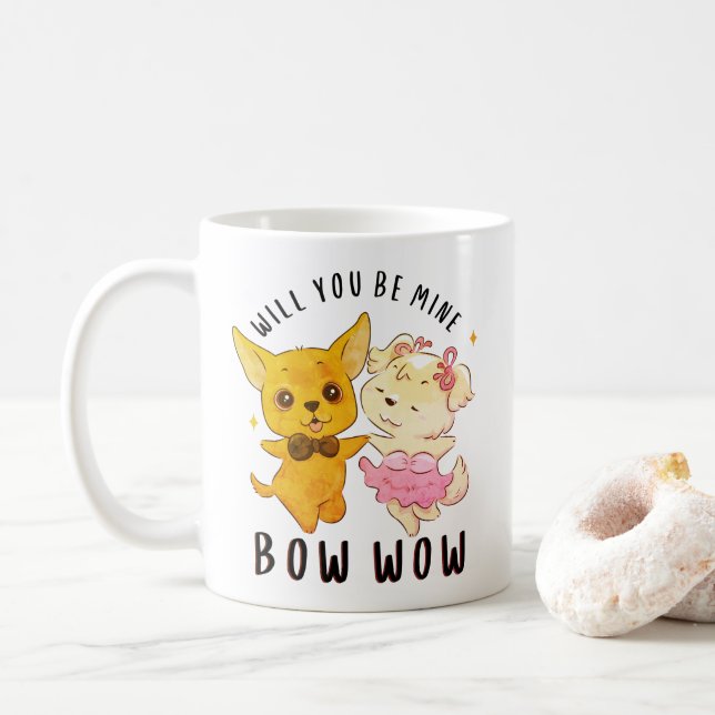 Mug Serez-Vous Mon Bow Bow - Amoureux des chiens Saint (Avec donut)
