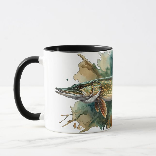 Mug Série Aquarelle : Brochet (Gauche)