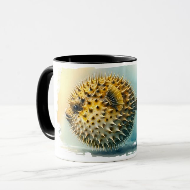 Mug - Série aquarelle : Poisson-fleur (Devant gauche)