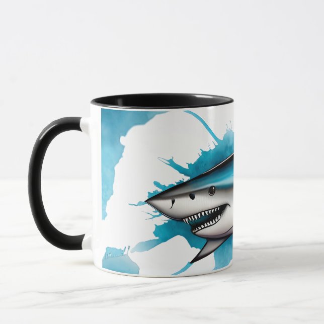 Mug Série Aquarelle : Requin (Gauche)