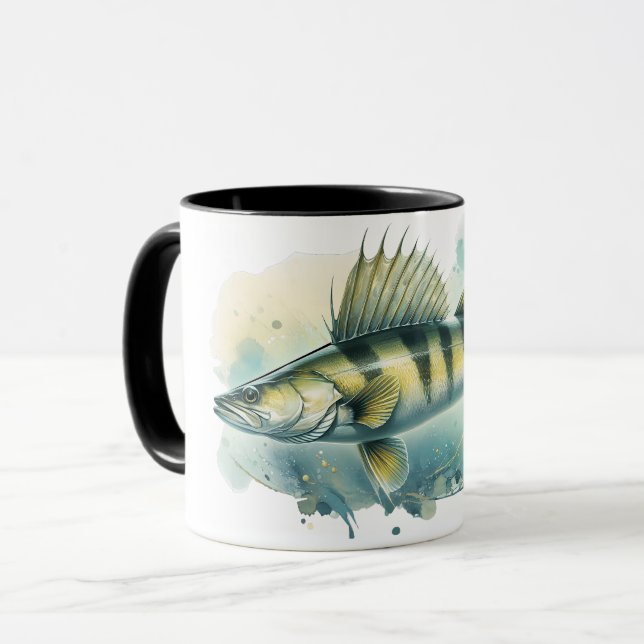 Mug Série aquarelle : Zander/Walleye (Devant gauche)