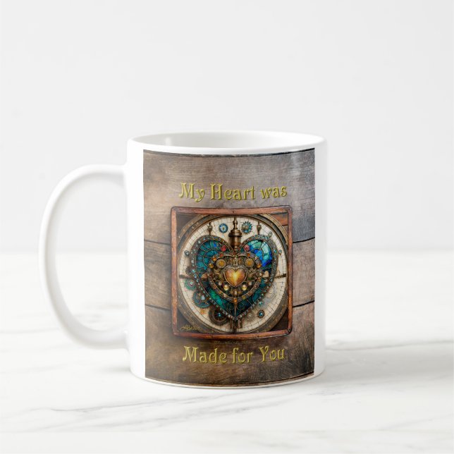 Mug Série Coeur en verre doré Steampunk Steampunk (Gauche)