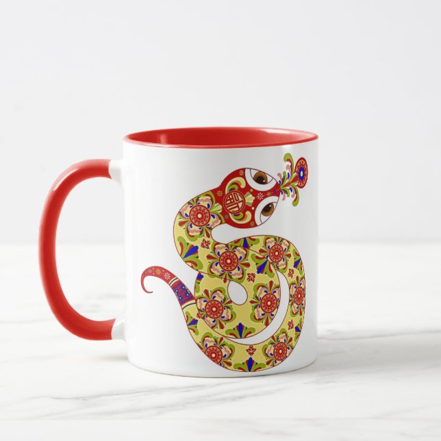 Mug Série colorée de serpent chinois de zodiaque (Gauche)