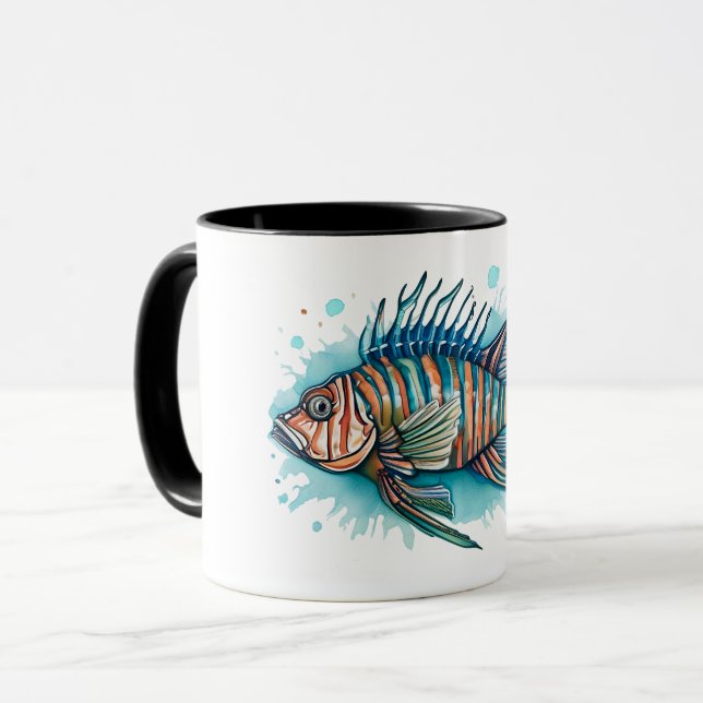 Mug - Série d'aquarelles : Poisson-lionne (Devant gauche)