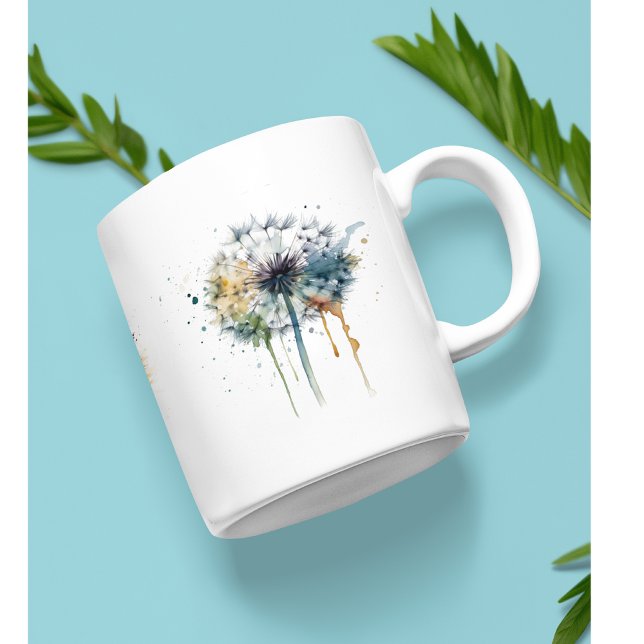 Mug série de pandelions colorés à l'aquarelle (Créateur téléchargé)