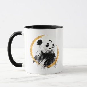 Mug Série Nishiki - Panda contemplatif Gold Sumi-e