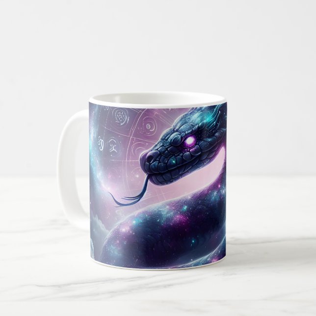 Mug Serpent Cosmique Zodiaque Galaxie Astrologie (Devant gauche)
