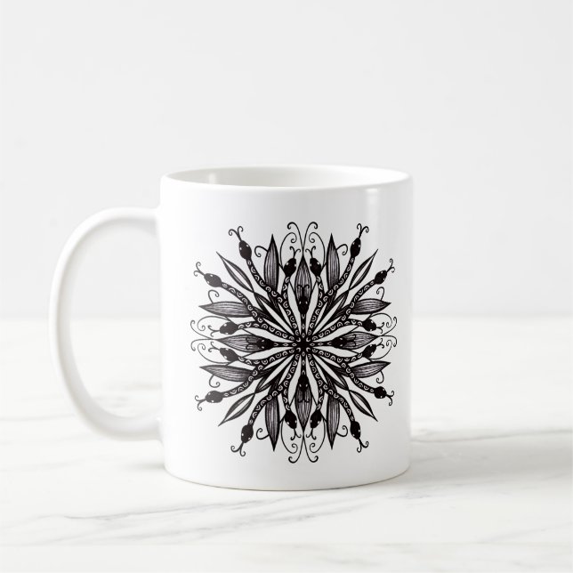 Mug Serpents cool Noir Et Blanc Botanique Gothique (Gauche)