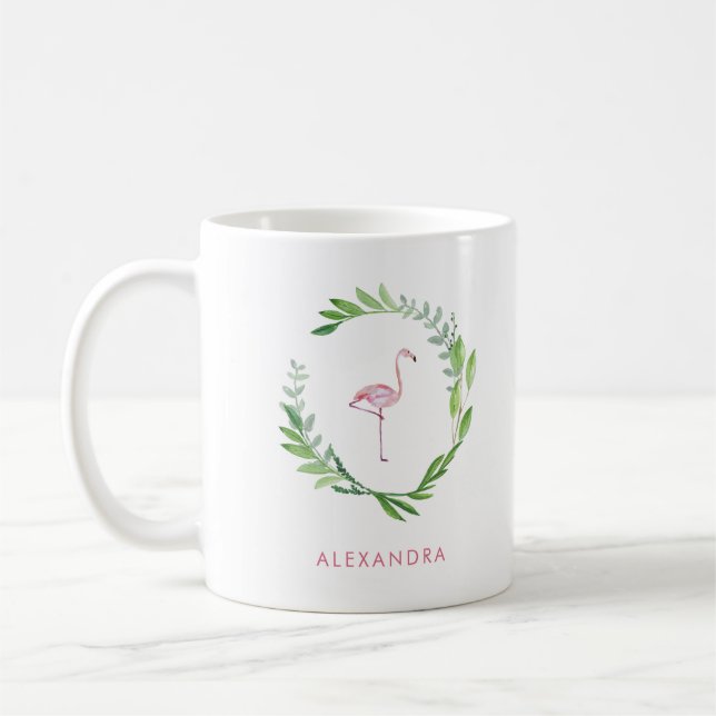 Mug Serre verte | Flamant rose rose (Gauche)