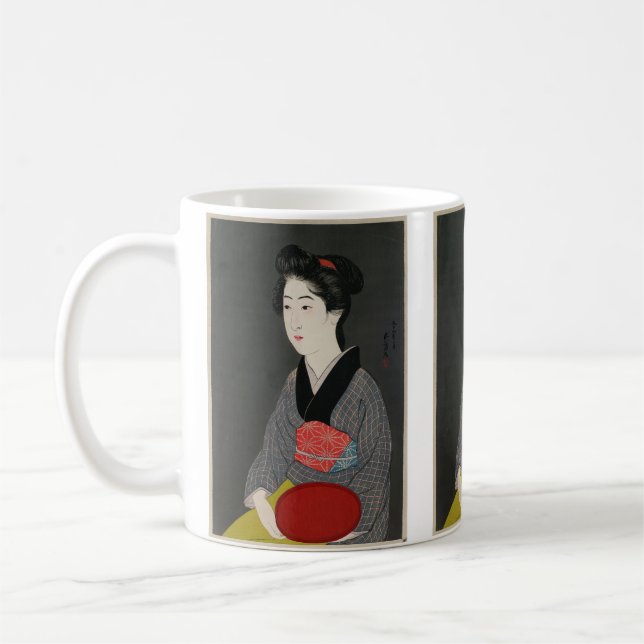 Mug Serveuse tenant un plateau par Hashiguchi Goyo (Gauche)