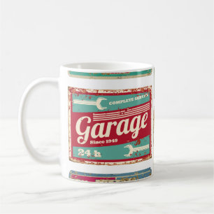 Mug Service de voiture Vintage et station-service Méta