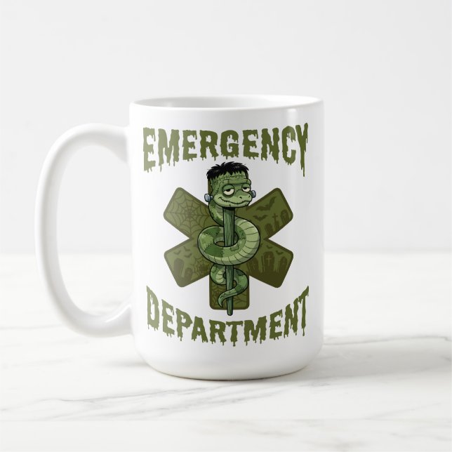 Mug Service des urgences Frankenstein Infirmière Hallo (Gauche)