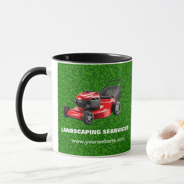Mug Services de paysagisme | Entretien de pelouse et c (Avec donut)