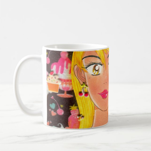 Mug Serviette, la fille qui aime des bonbons | dans (Gauche)