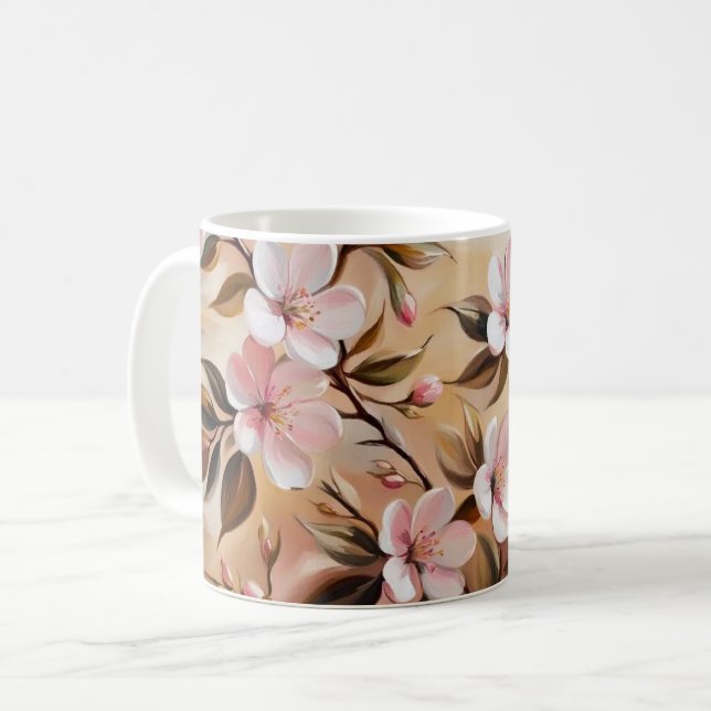 Mug Serviettes de bain en fleurs (Devant gauche)