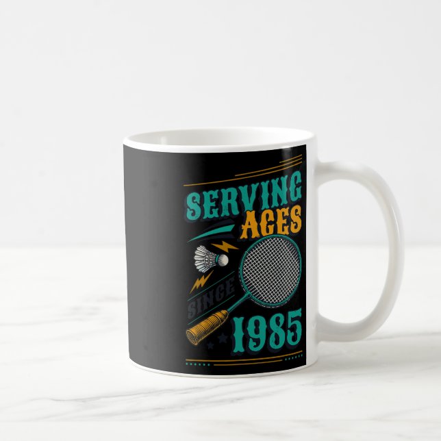 Mug Serving Aces depuis 1985 Badminton Lover 40th Birt (Droite)